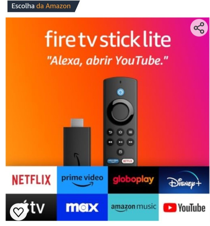 Fire TV Stick Lite | Streaming em Full HD com Alexa | Com Controle Remoto Lite por Voz com Alexa (sem controles de TV)

#LTKbrasil #LTKhome #LTKfamily