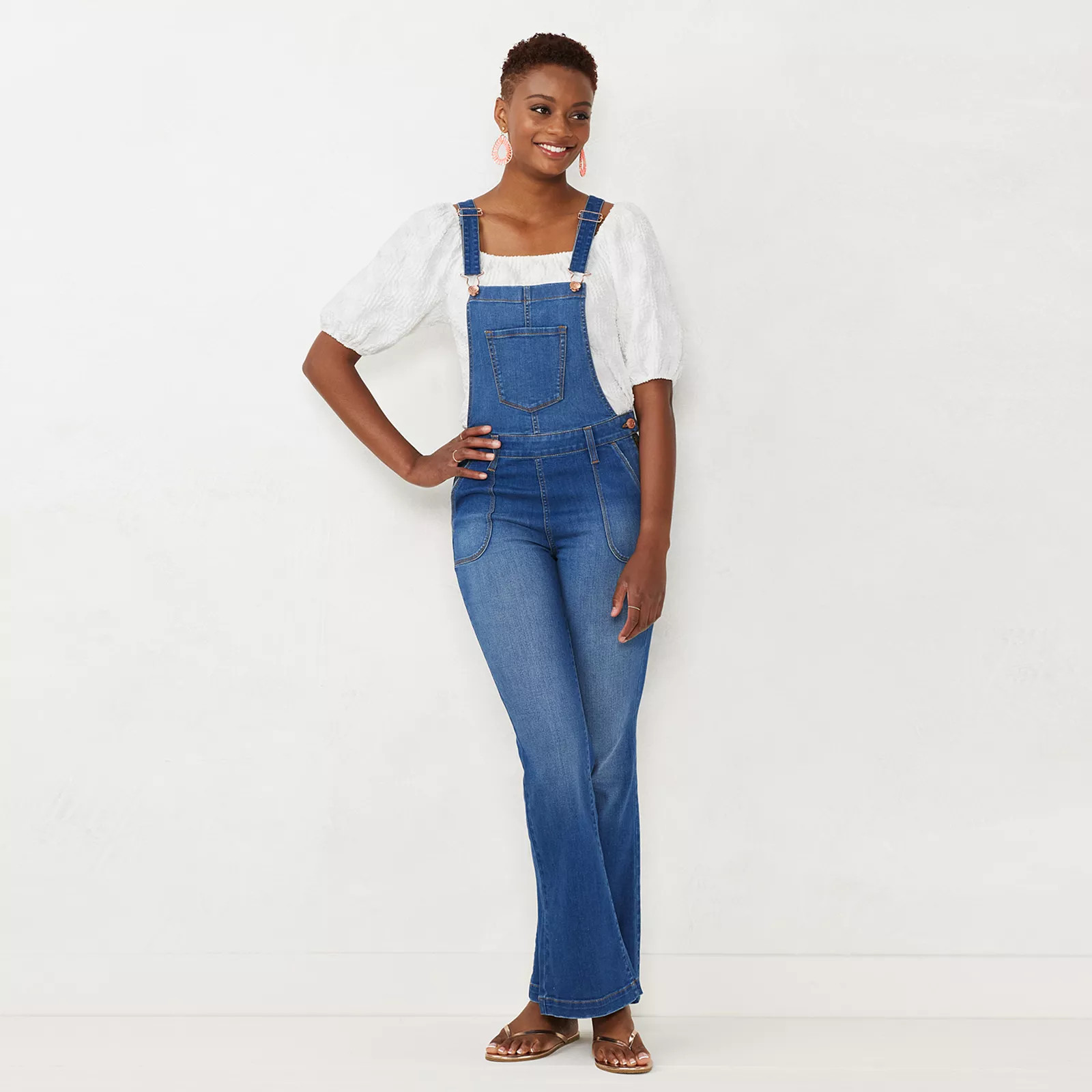 Women's LC Lauren Conrad Denim Overalls, Size: 8, Med Blue | Kohl's