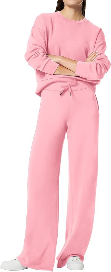 SuperPrity Womens 2 Piece Outfits Sweatsuit Set Sweatshirt Wide Leg Sweatpants Tracksuit Matching... | Amazon (US)