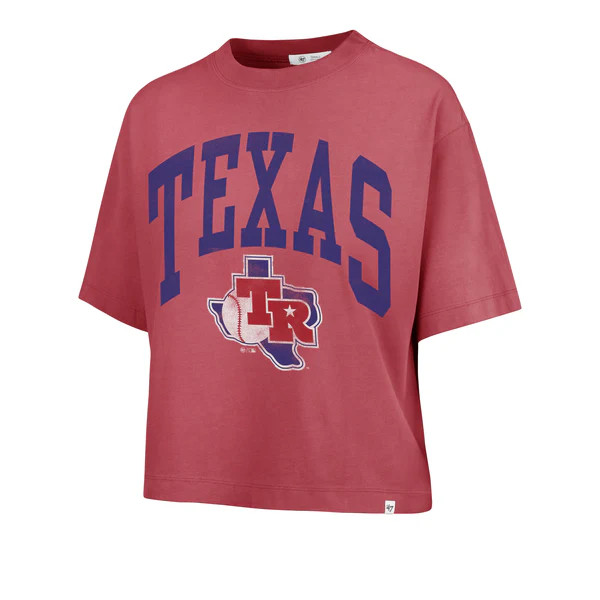 TEXAS RANGERS COOPERSTOWN SHALE '47 MONTAUK CROP TEE WOMENS | '47Brand