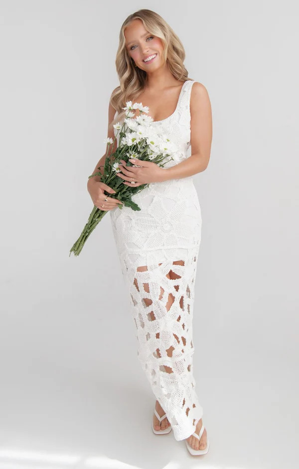Lani Maxi Dress ~ White Bloom Crochet | Show Me Your Mumu