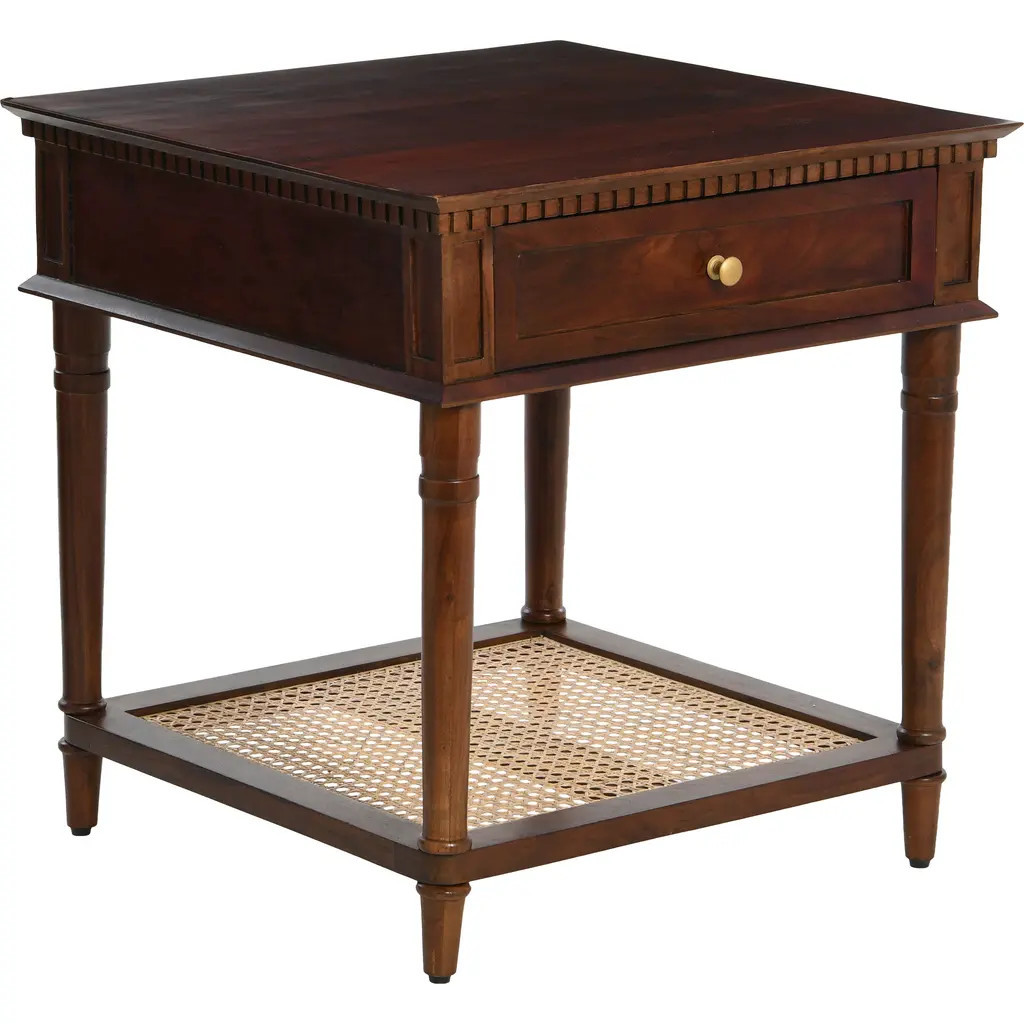 Storied Home End Table with Drawer and Storage Shelf in Brown at Nordstrom | Nordstrom