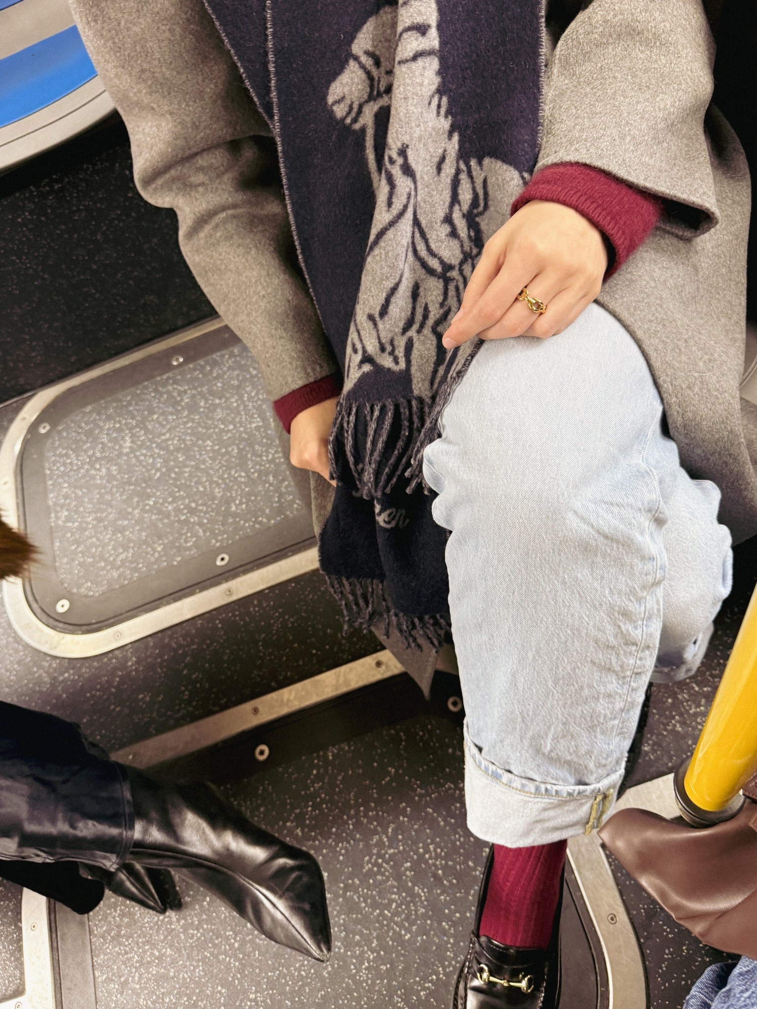 Polo Ralph Lauren scarf, wool coat, loafers, winter outfit, winter fashion, winter style