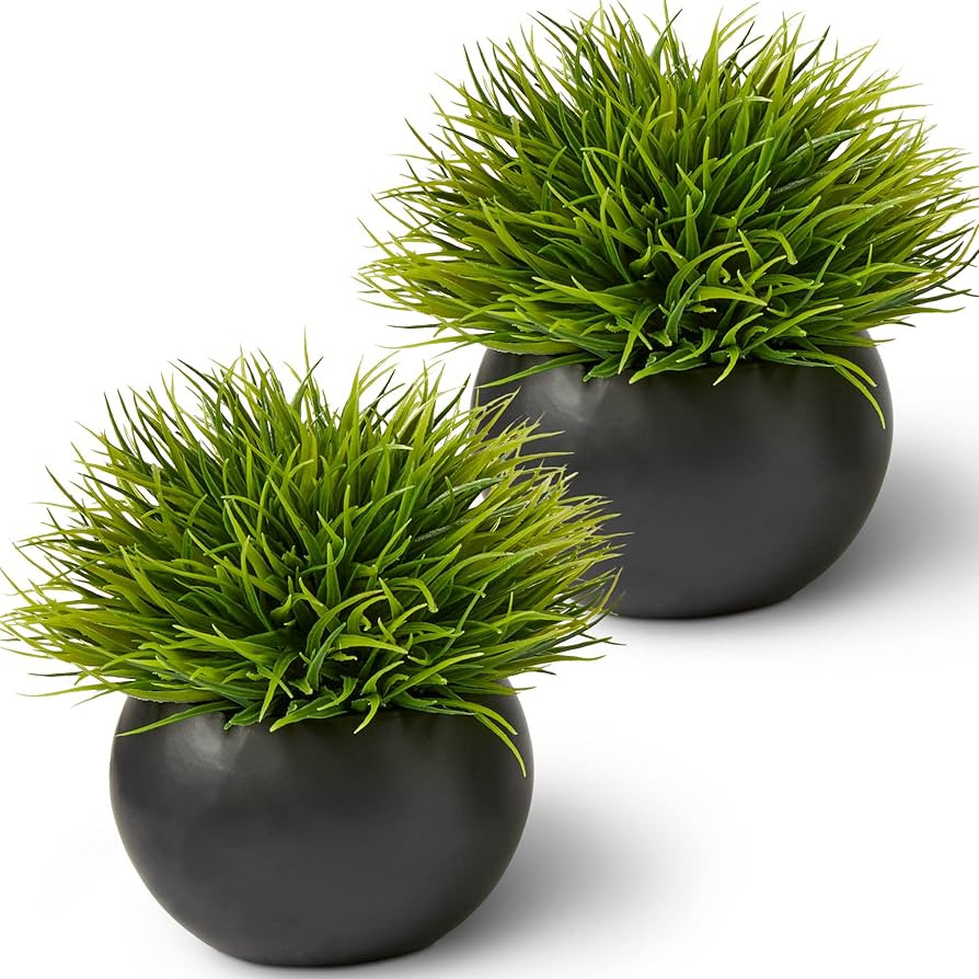 Amazon.com: SEEKO Fake Plants for Home Décor (2-Pack) Bathroom Décor, Shelf Décor, Office Déc... | Amazon (US)