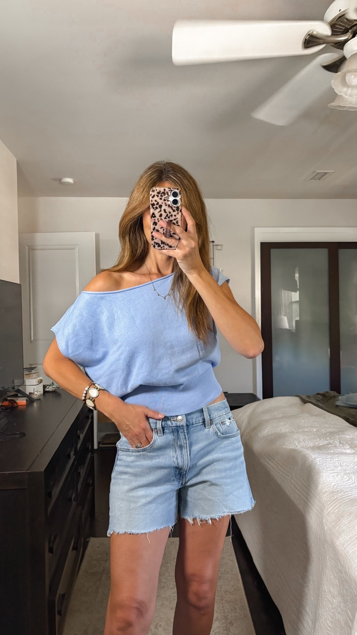 Off shoulder knit top from AE. Size small

Denim shorts American eagle. 

Love this outfit

#LTKootd #LTKgrwm #LTKSaleAlert