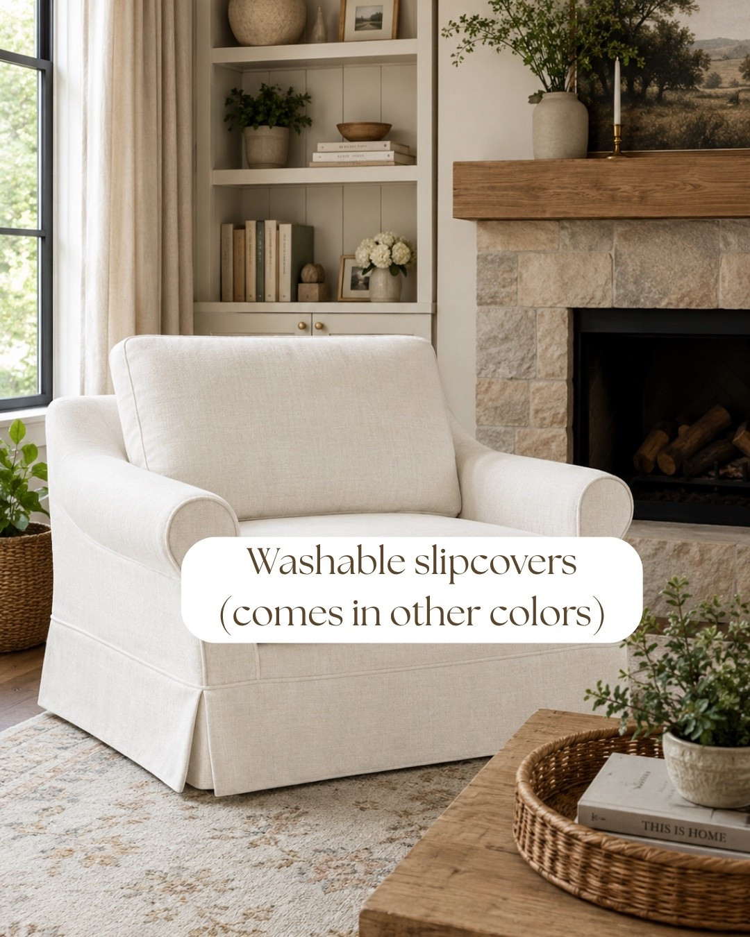 This slipcovered chair is giving ALL the cozy cottage vibes! 🤍 I love the classic shape, neutral fabric, and skirted slipcover—and the fact that it’s slipcovered makes it such a practical choice for everyday living. Perfect for a reading nook, bedroom, or cozy corner in the living room! 🏡✨

#LTKHome #LTKSaleAlert #LTKSeasonal