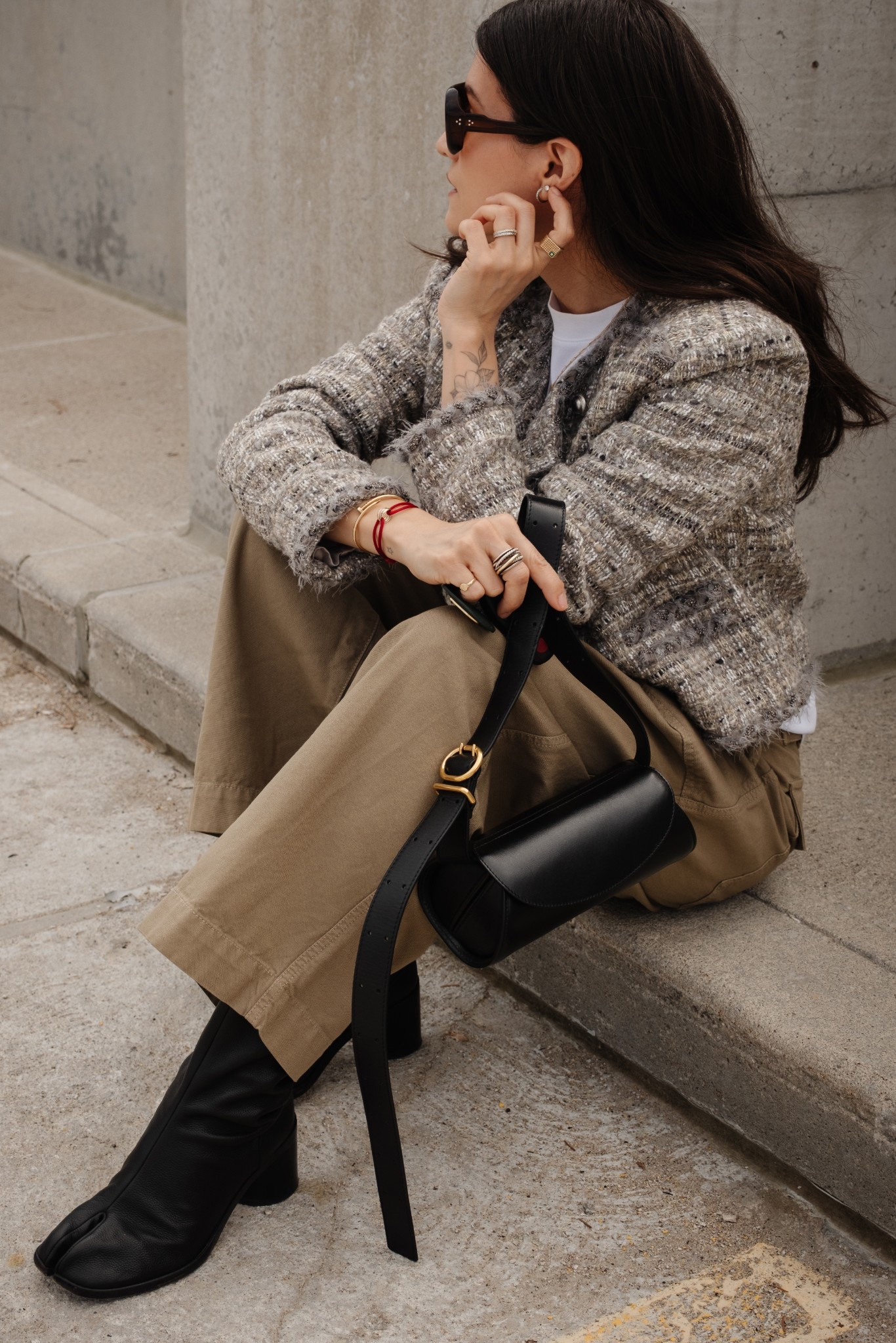 Sprint outfit wearing a Fabrique jacket (XS), Tabi shoes (37, tts) and cotton chinos  

#LTKstyletip #LTKmodest #LTKshoes