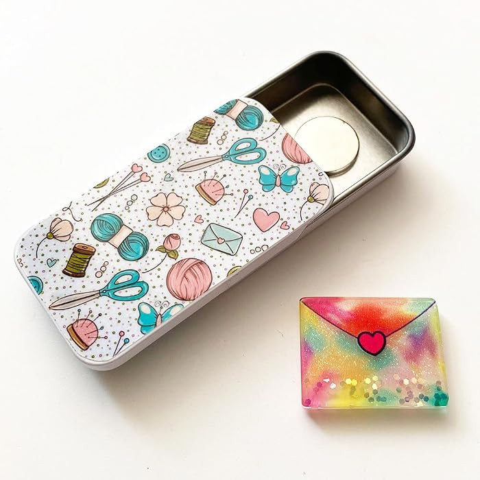 Magnetic Sewing Needle Box Flower Yarn Butterfly Pattern and Adorable Envelope Needle Minder for ... | Amazon (US)