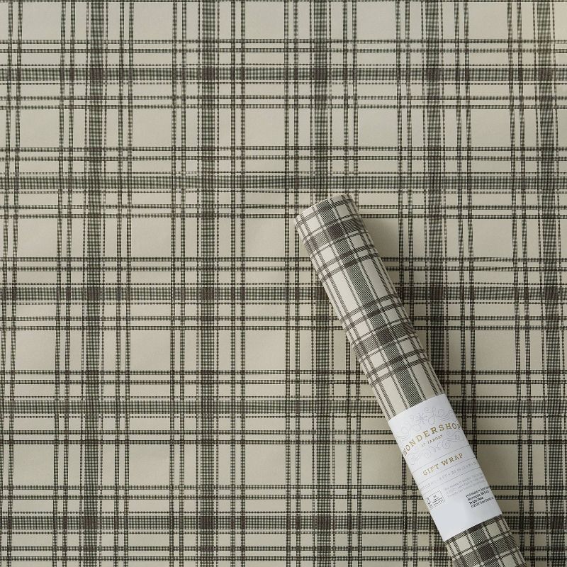 20 sq ft Plaid Kraft Gift Wrap - Wondershop&#8482; | Target