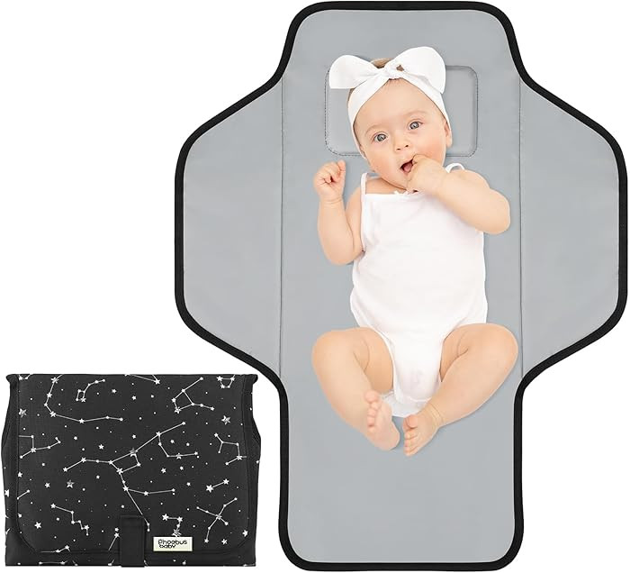 Portable Changing Pad Travel - Waterproof Compact Diaper Changing Mat with Built-in Pillow - Ligh... | Amazon (US)