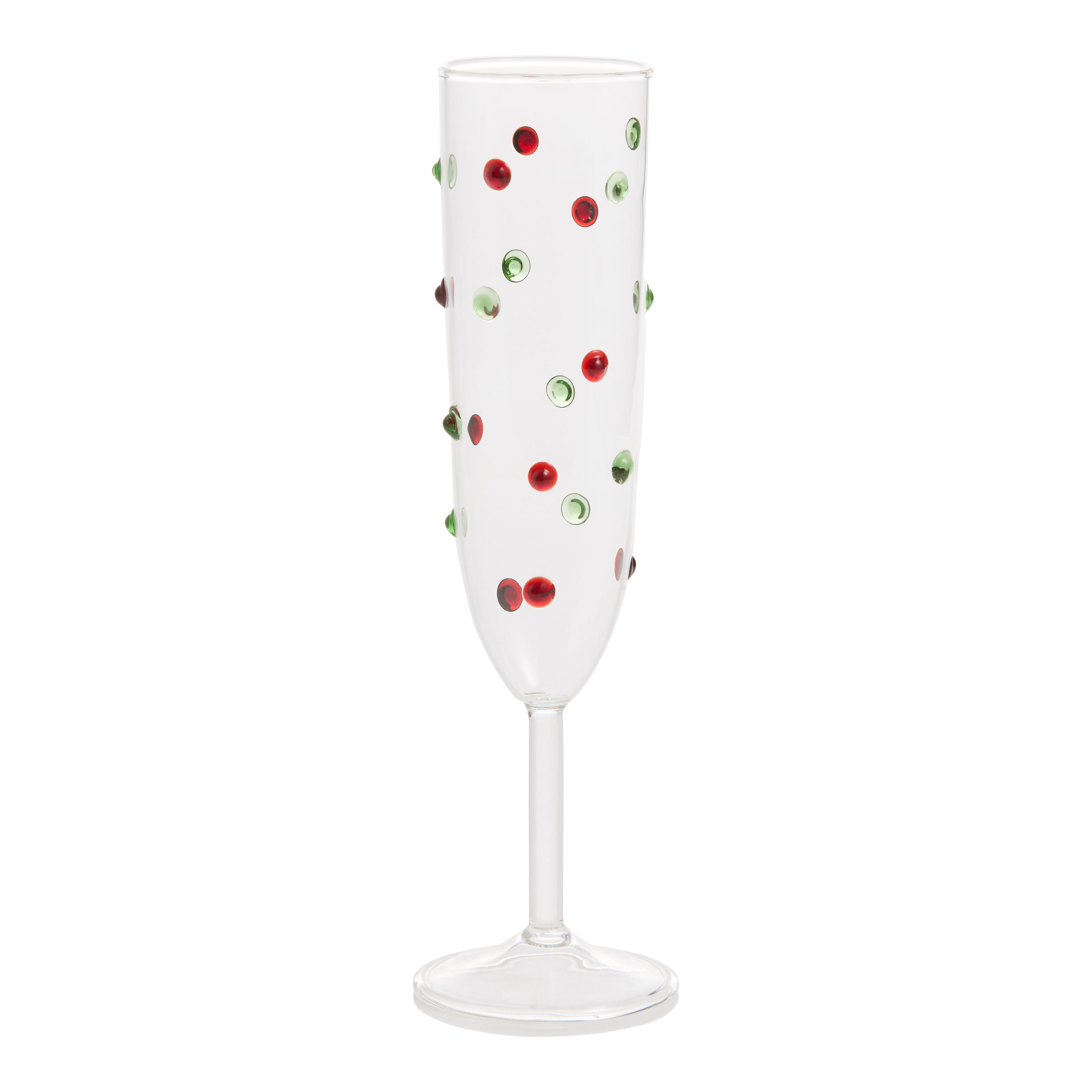 Red and Green Dot Champagne Flute | World Market