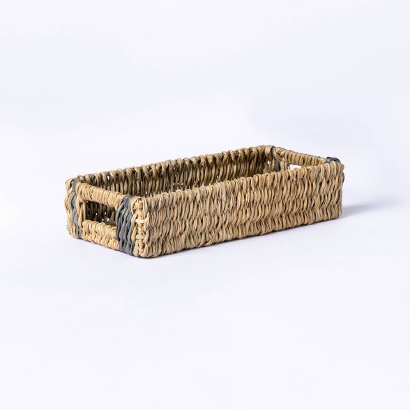 Manmade Outdoor Wicker Tray Gray Stripes - Threshold™ designed with Studio McGee | Target