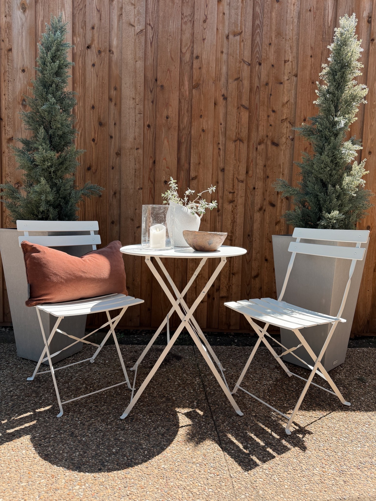 #ad Me 🤝 a classic bistro set — this one is one of my favorite outdoor (and small space-friendly) @Wayfair  finds this season! Linked up these faux trees, planters and accents too 🤎 #wayfairpartner #wishyouwerehere #outdoor #Wayfair 

#LTKHome #LTKSaleAlert #LTKSeasonal