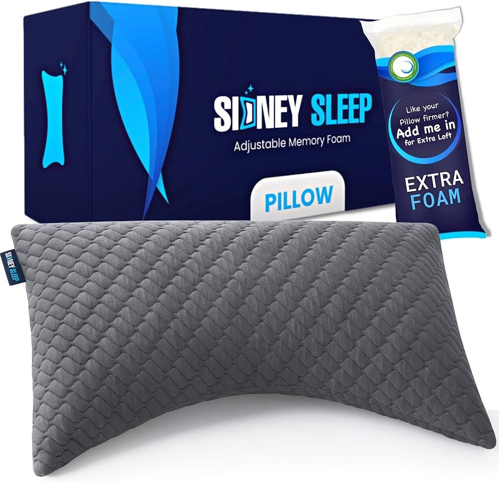 Sidney Sleep Bed Pillow for Side and Back Sleepers - Adjustable Filling - Memory Foam Pillow for ... | Amazon (US)
