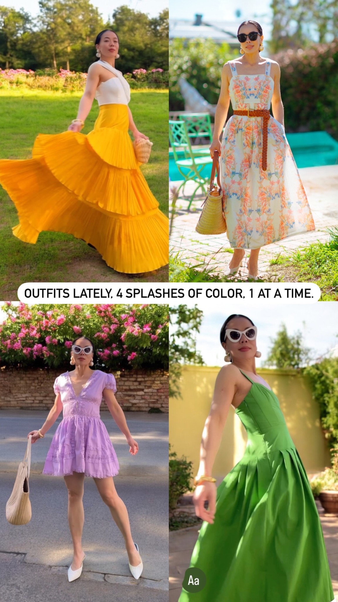 Outfits lately, 4 splashes of color, 1 at a time.

#springdress 
#dresslove

#LTKFestival