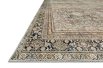 Loloi II Layla Collection, LAY-03, Olive/Charcoal, 7'-6" x 9'-6", .13" Thick, Area Rug, Soft, Dur... | Amazon (US)