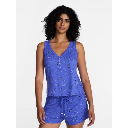 Way to Celebrate Women's Pointelle Pajama Set, 2-Piece, Sizes XS-3X | Walmart (US)
