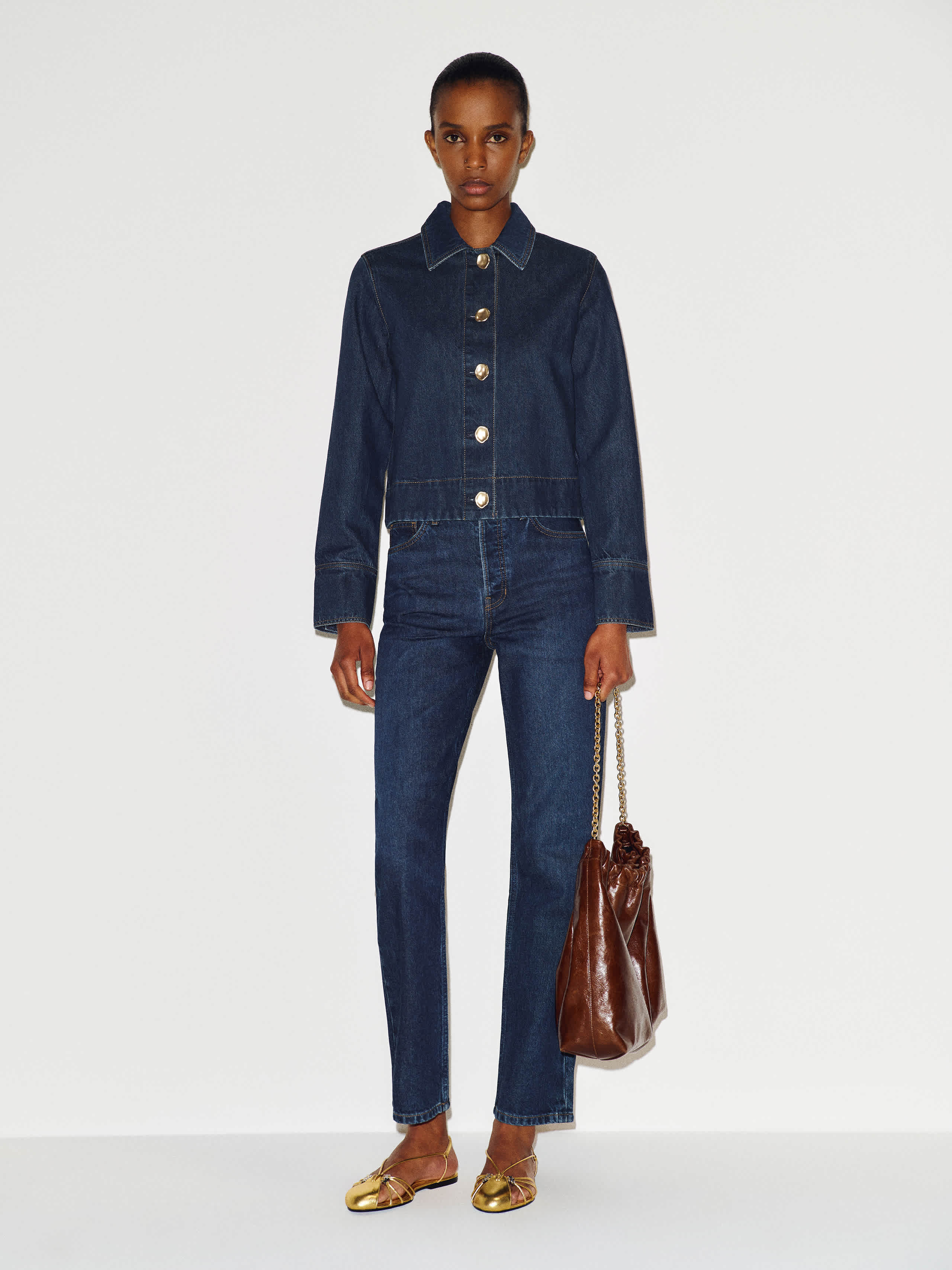 Reformation Mazy Cropped Denim Jacket Blue XS | Reformation (Global)
