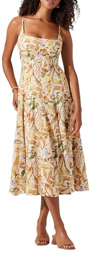ASTR The Label Women's Jaleyah Dress, Mustard Green Tropic, M | Amazon (US)