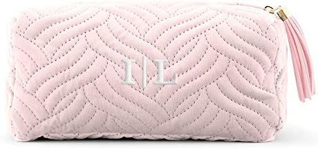 Amazon.com: Weddingstar Small Personalized Velvet Quilted Makeup Bag For Women - Blush Pink : Bea... | Amazon (US)