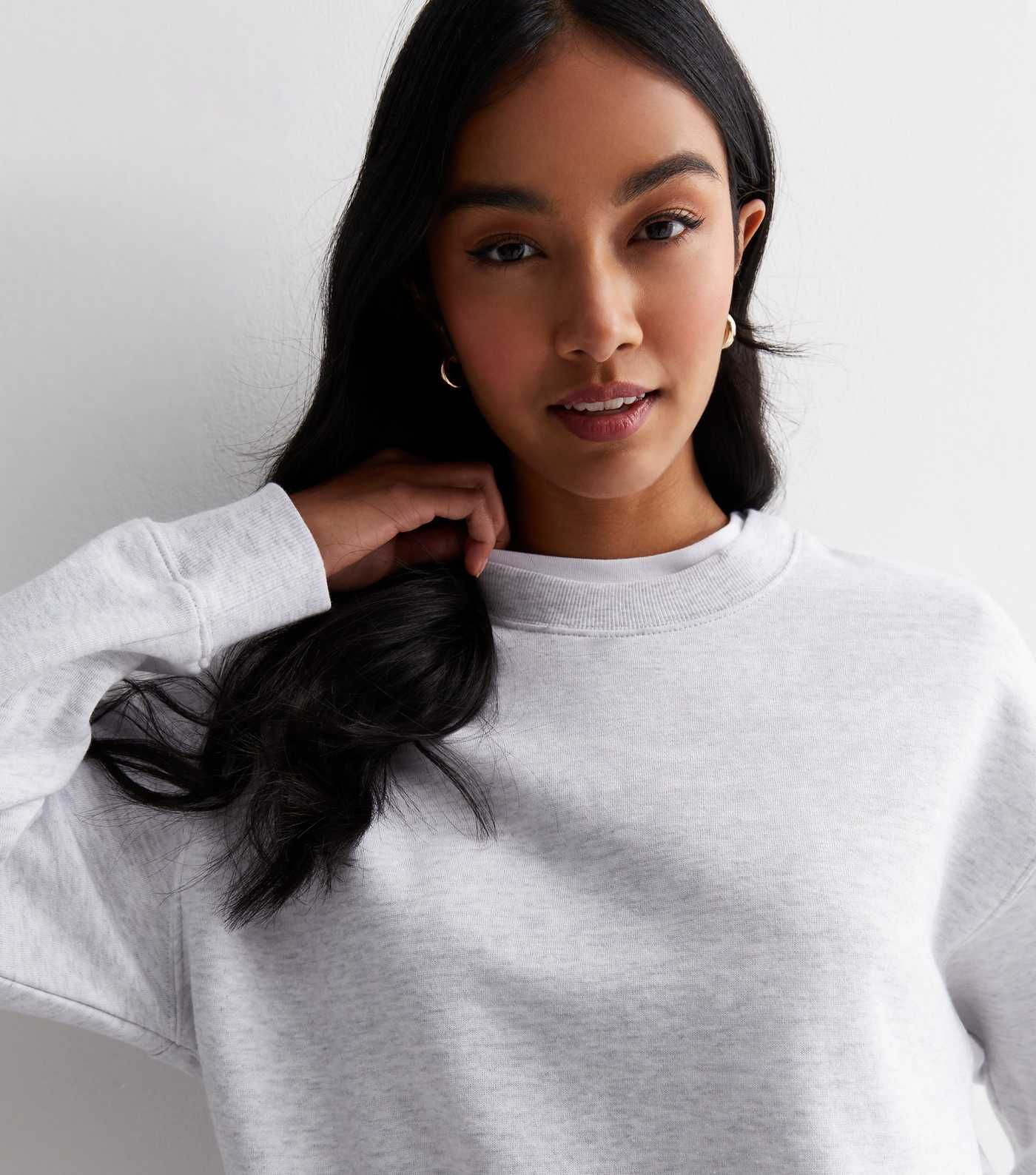 Grey Jersey Crop Sweatshirt | New Look | New Look (UK)