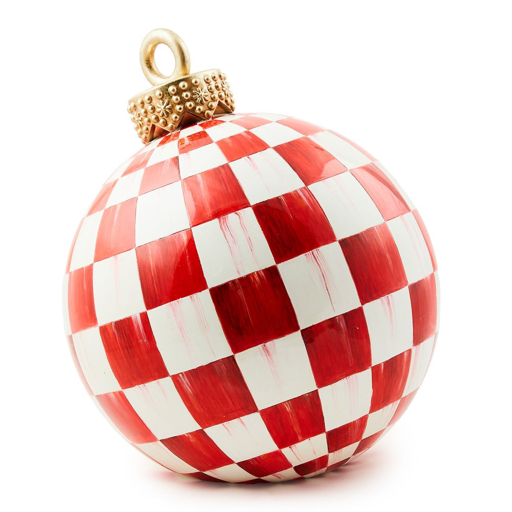 Red Check Large Tabletop Ornament | MacKenzie-Childs