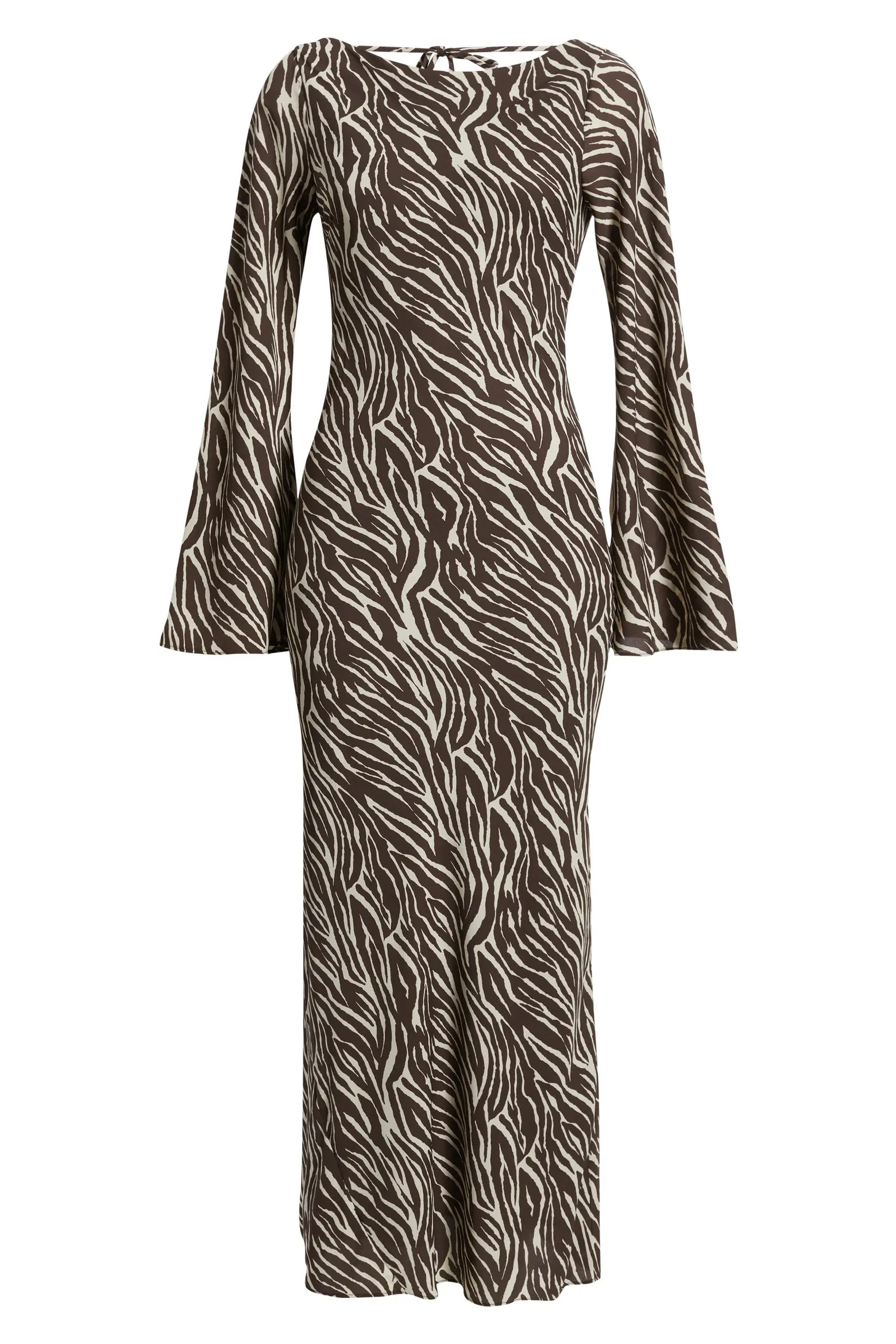 Print Long Sleeve Drape Back Dress (Women) | Nordstrom | Nordstrom