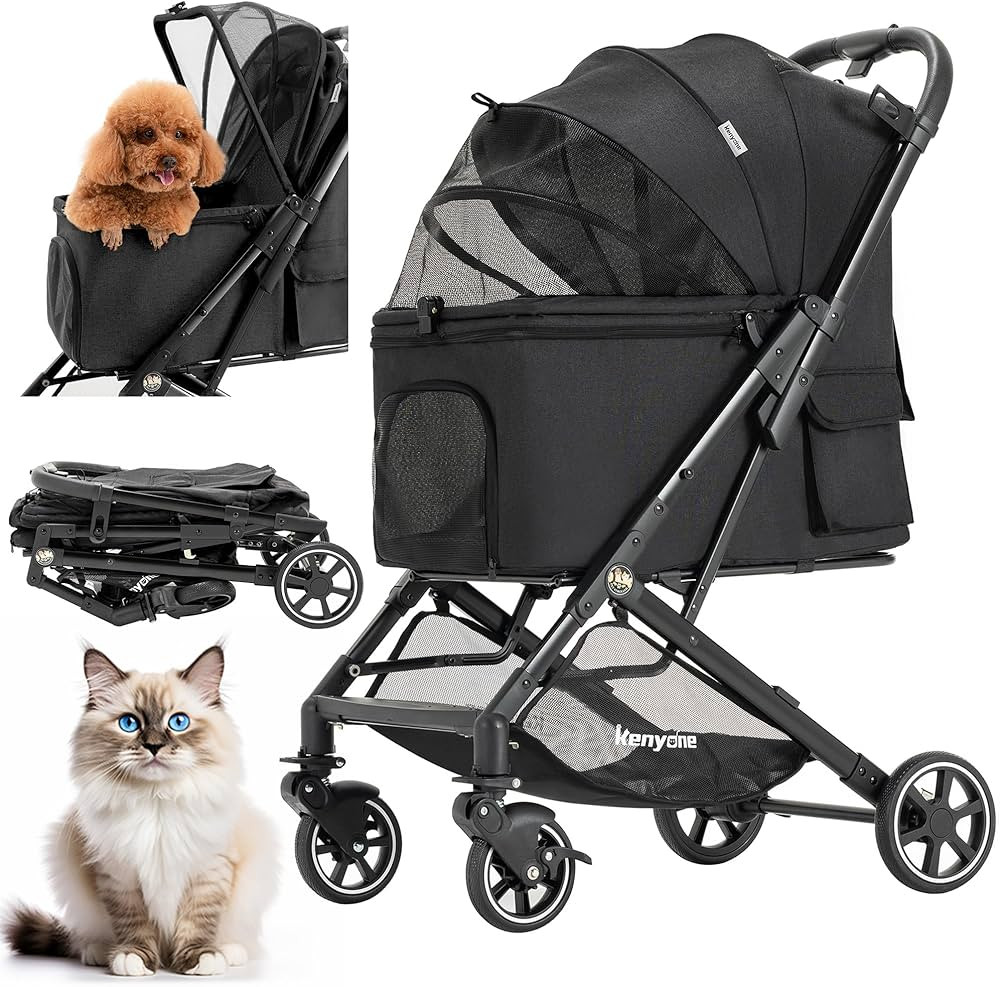 Medium Dog Stroller, Kenyone Pet Stroller for Medium Dogs Up to 55lbs, Lightweight Aluminum Frame... | Amazon (US)