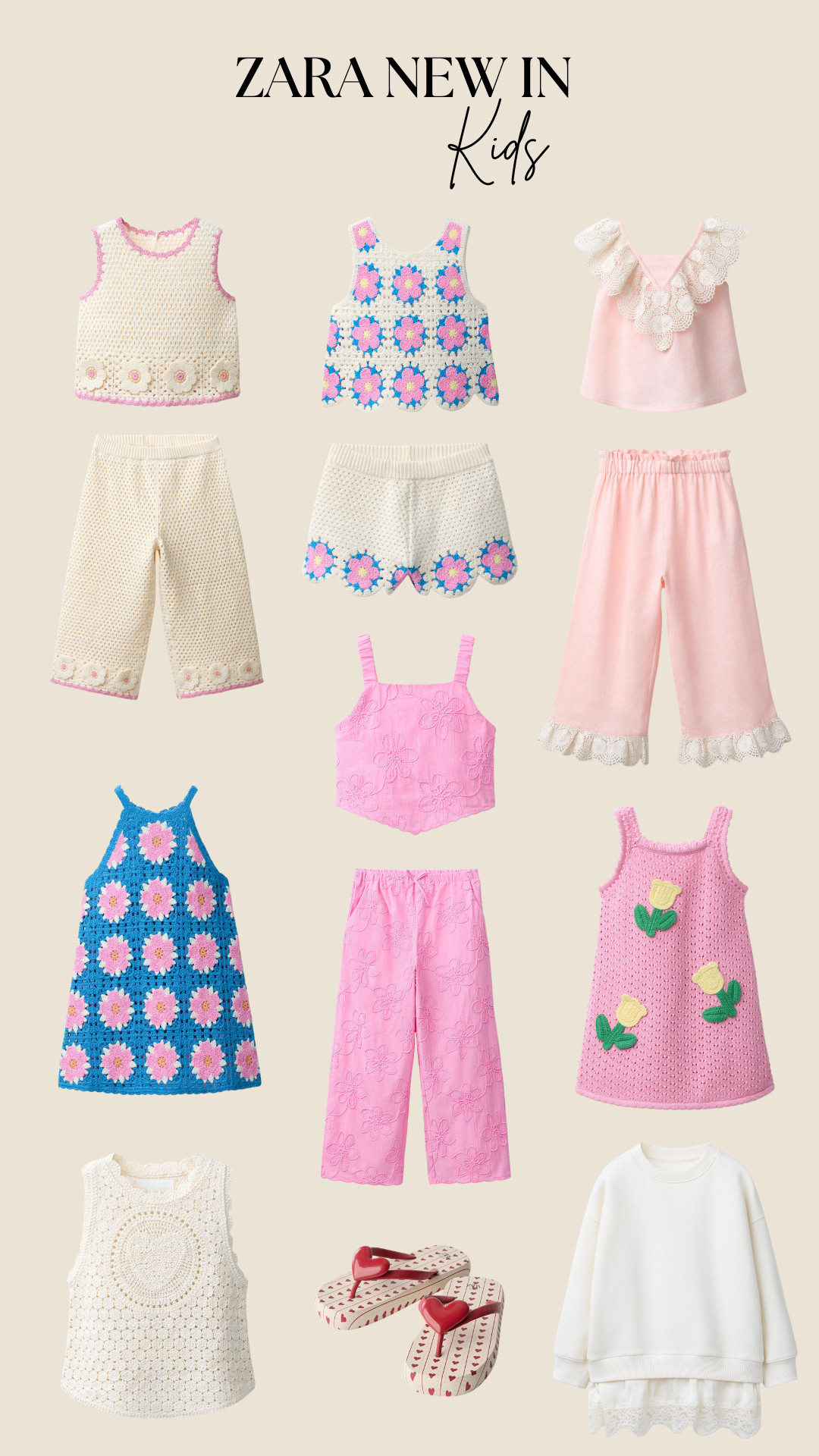 Zara New In Kids March 
Kids Summer Outfits, Kids Beach Outfit, Crochet, Flip Flops  

 #LTKuk #LTKspring #LTKeurope