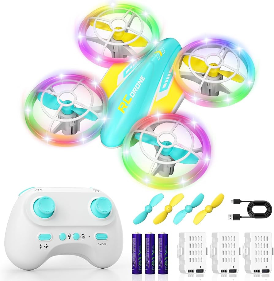 LED RC Drone for Kids 6+, Christmas Birthday Gift for Boys & Girls with Remote Batteries, 360° F... | Amazon (US)