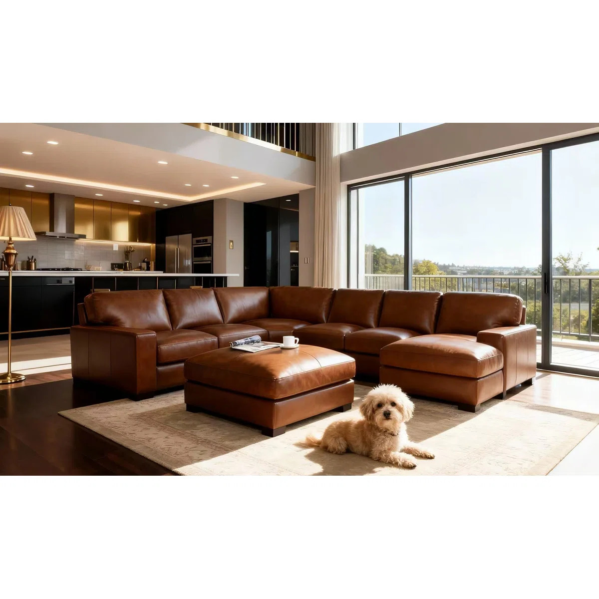 Antanisha Leather Sectional | Wayfair North America