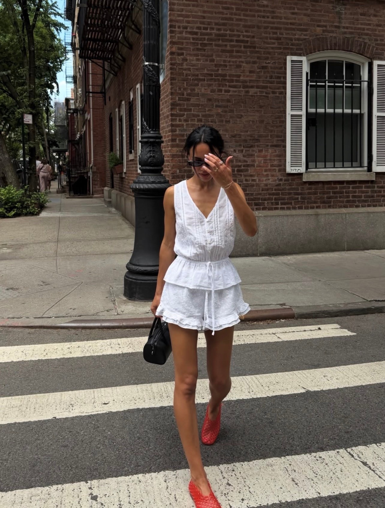 summer in nyc ootd | white flowy top & shorts

#LTKootd #LTKgrwm #LTKdayinmylife