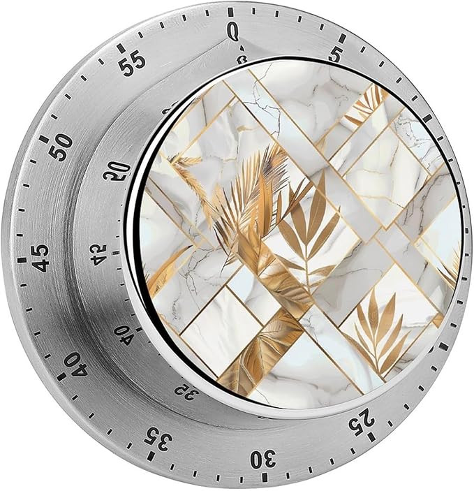 Marble Geometric Gold Leaves Kitchen Timer Stainless Steel 60 Minute Countdown Timer for Cooking ... | Amazon (US)