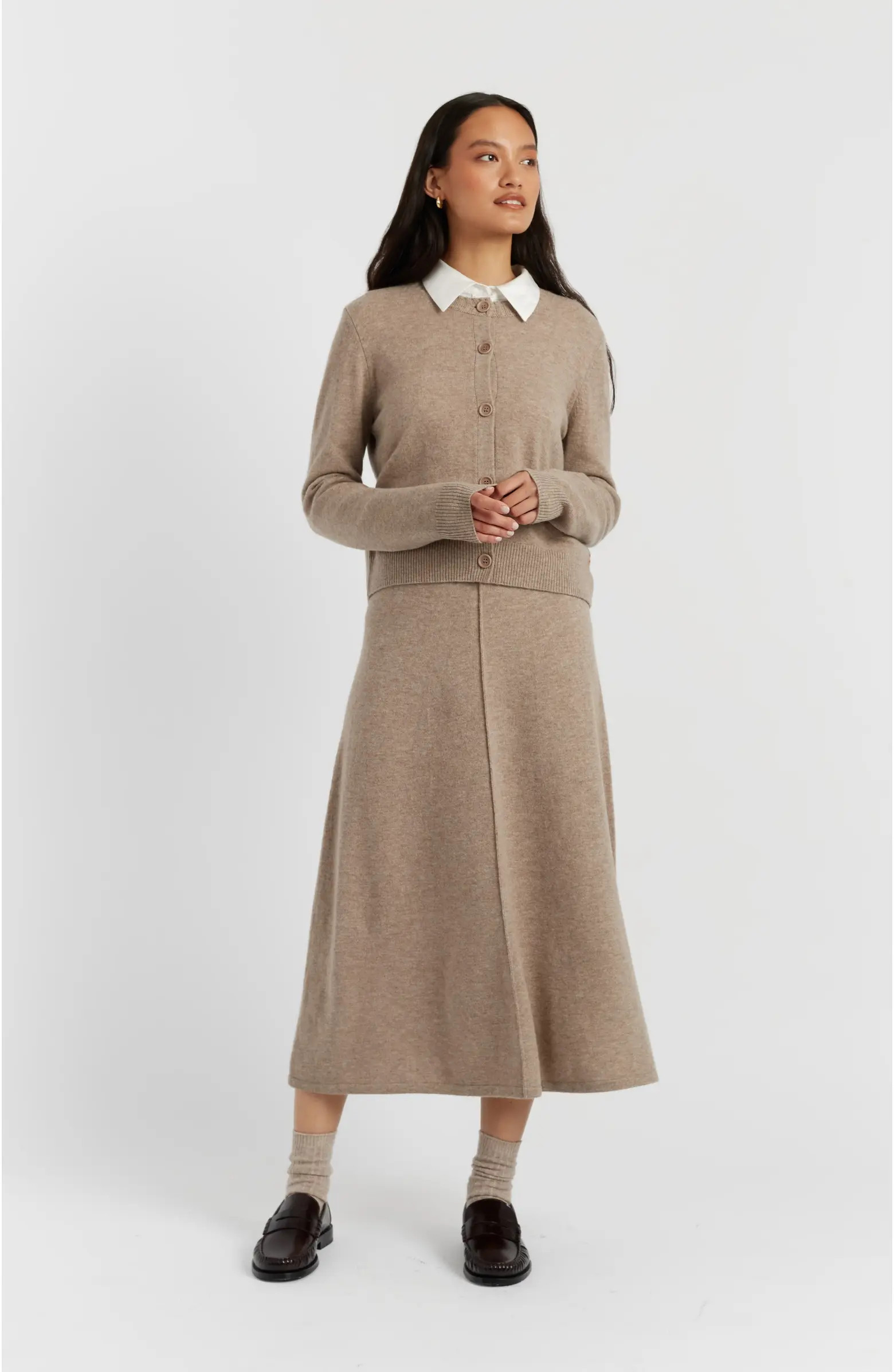 Wool Cashmere Blend Crew Neck Cropped Cardigan | Nordstrom