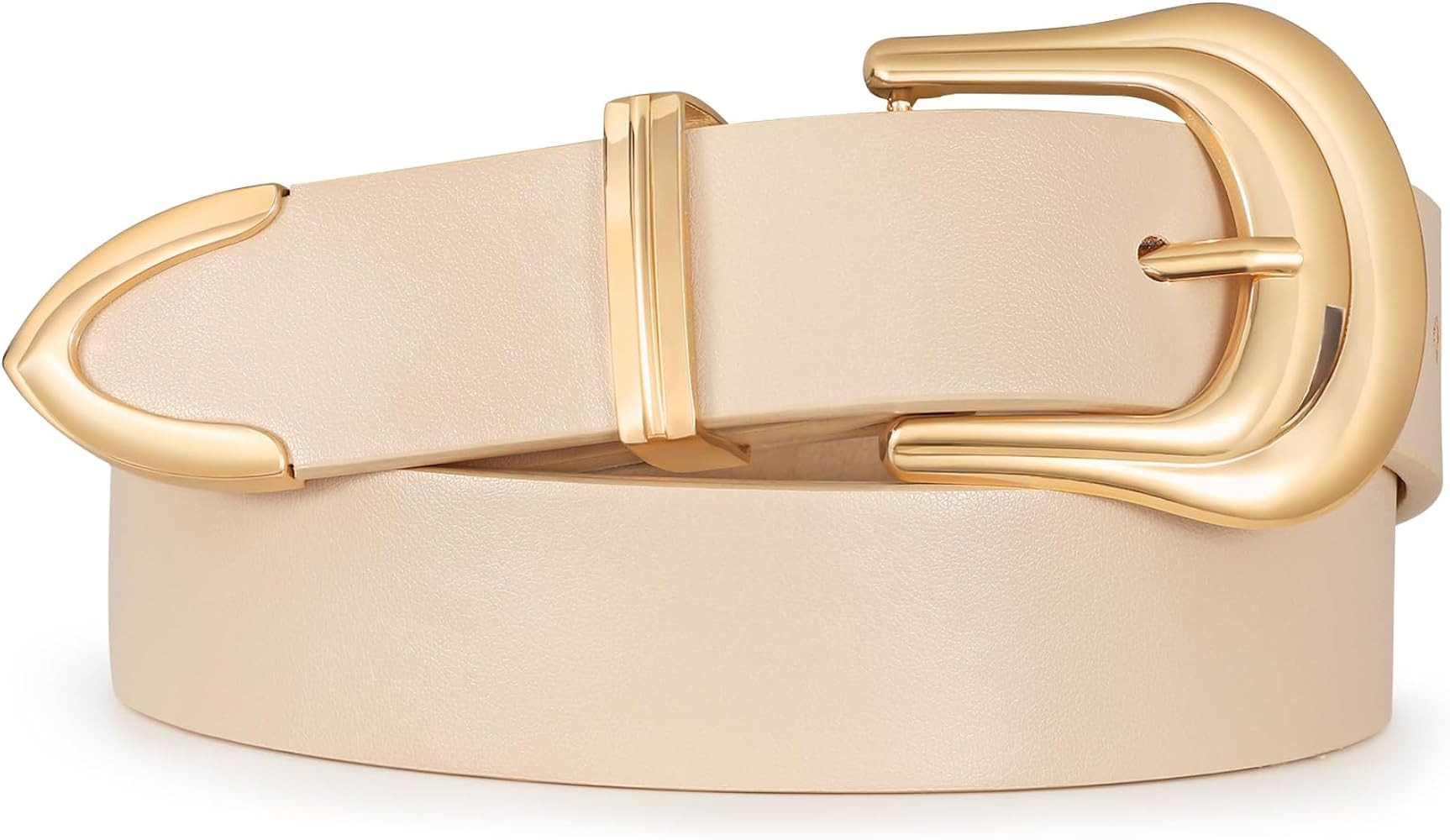 XZQTIVE Women's Leather Belt Plus Size Ladies Western Belt Silver Gold Buckle Black Waist Belt fo... | Amazon (US)