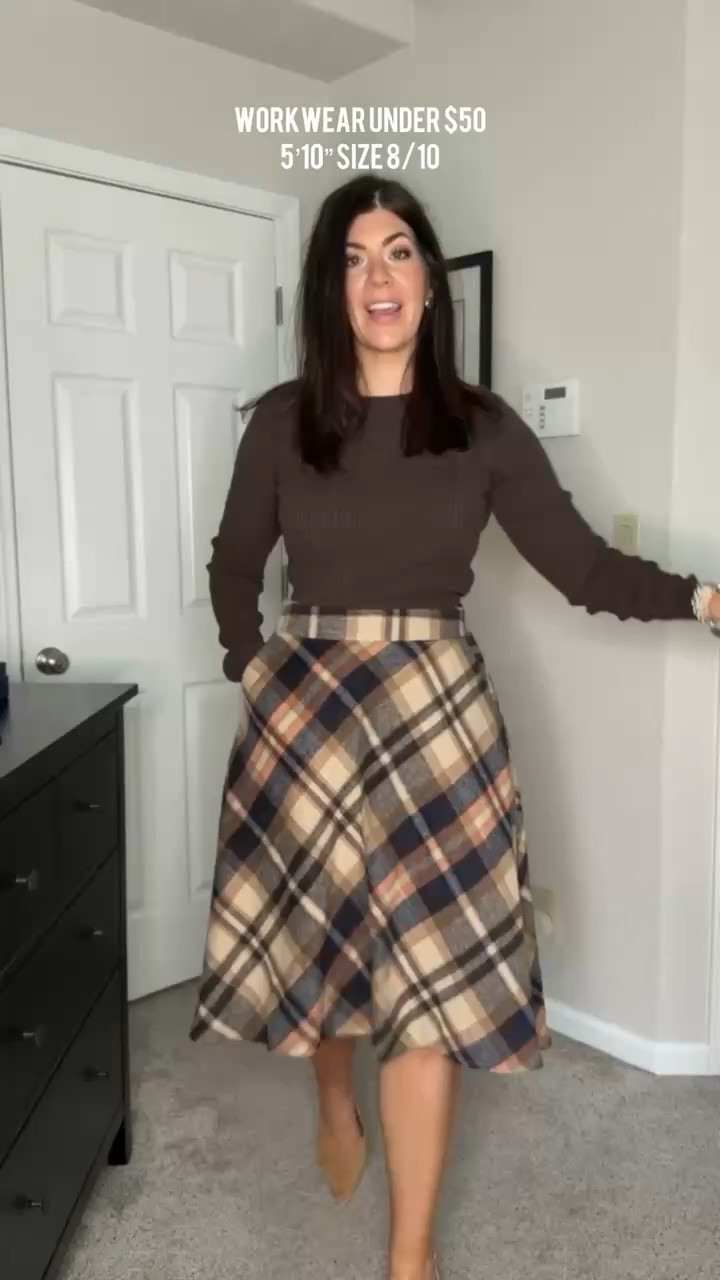 Workwear under $50 In a medium tall knit Medium plaid skirt

midsize workwear, fall workwear, office outfit, business casual outfits, chic office looks, professional style, midsize fashion inspo, everyday work outfits, fall office outfit, affordable workwear, work to weekend looks, affordable workwear, plaid, skirt 

#LTKFindsUnder50 #LTKWorkwear #LTKMidsize