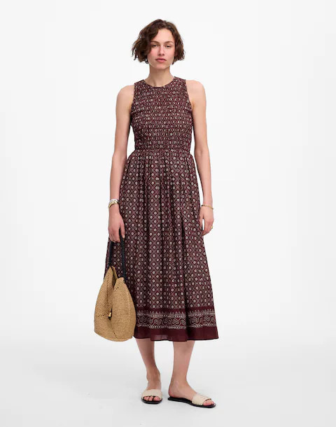 The Melody Smocked Midi Dress in Daisy Print | Madewell