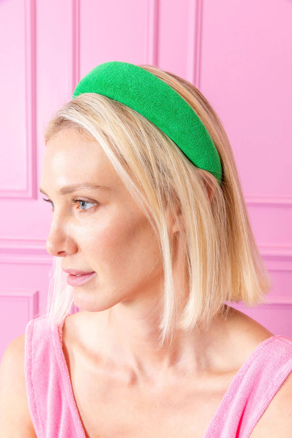 kelly green terry cloth headband | La Vie Style House