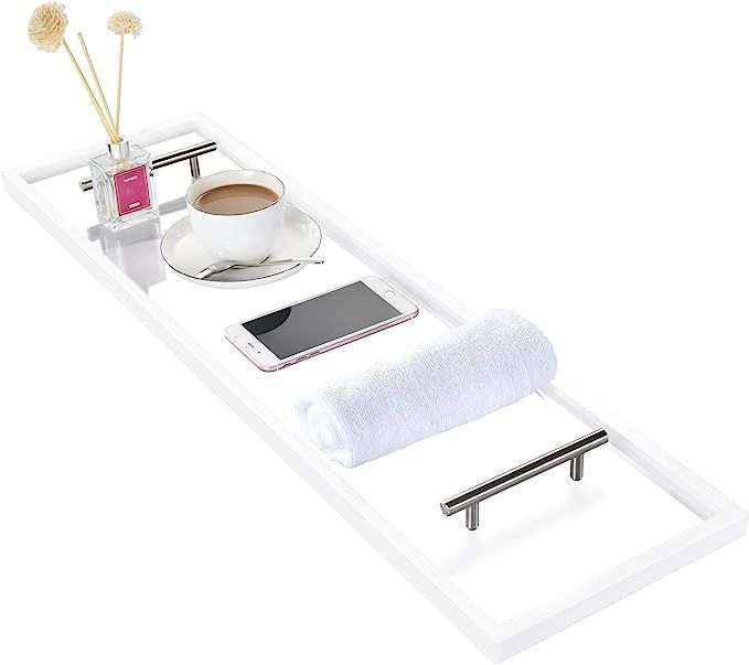 ToiletTree Clear Acrylic Bathtub Caddy with Rust-Proof Stainless Steel Handles | Amazon (US)