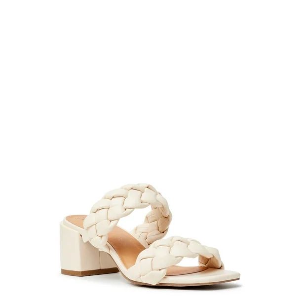 Time and Tru Women's City Braided Heel Sandals - Walmart.com | Walmart (US)