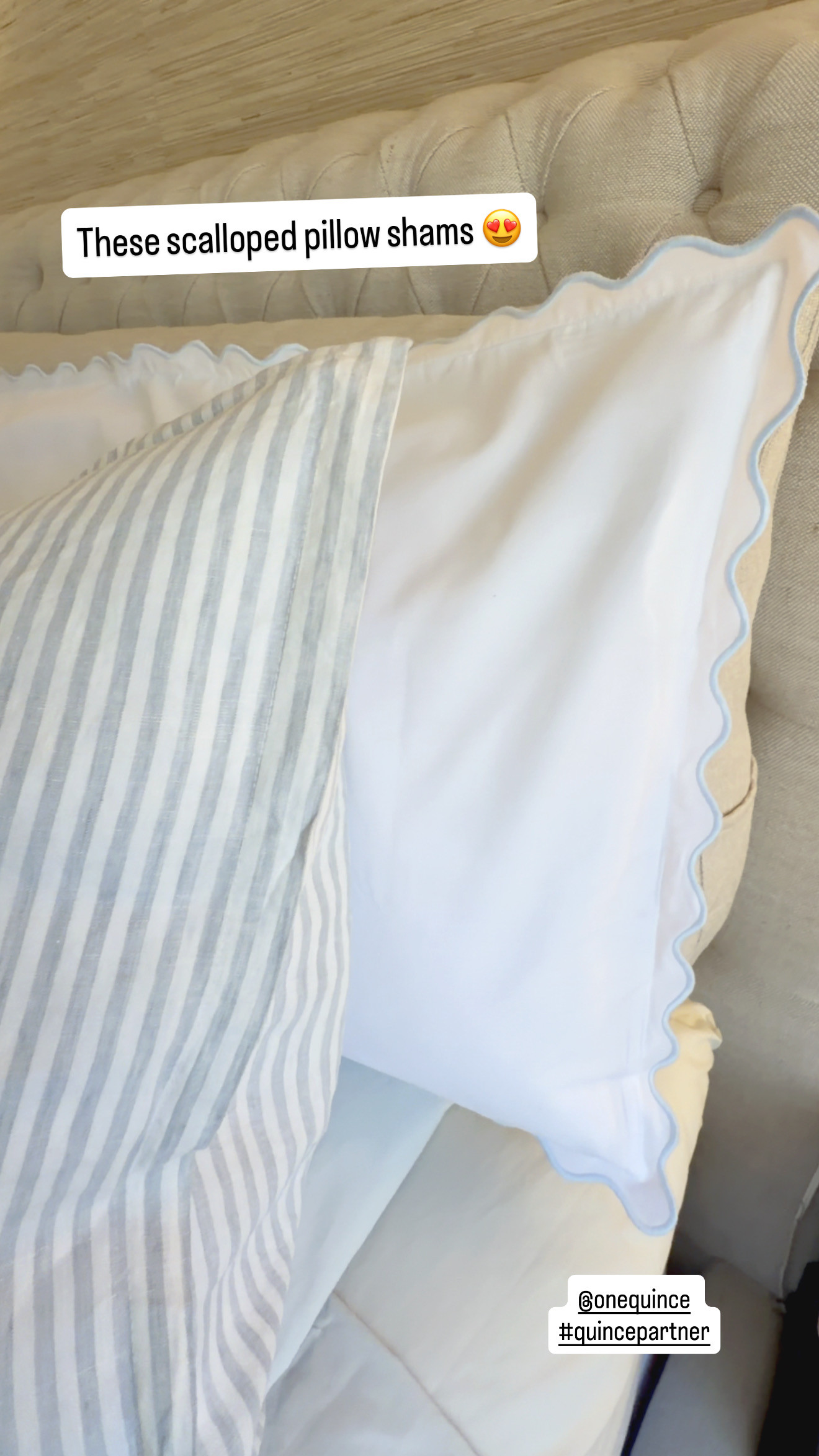  found the scalloped shams with blue piping, and they lead the way for the theme of the refresh! The European Linen Euro Shams are also a showstopper!
But the star is the Linen Cotton Quilt that is such an incredible quality for a fraction of the price!
#QuincePartner @onequince
 

 #LTKSeasonal #LTKHome