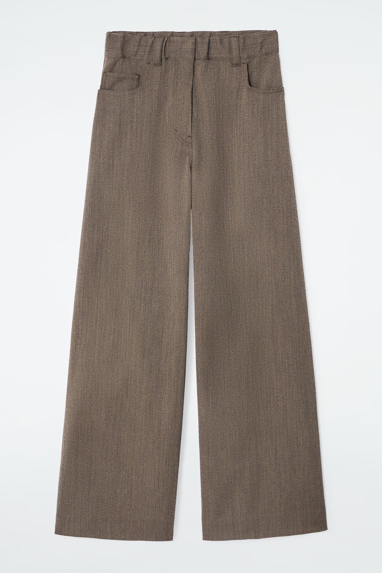 REGULAR WOOL-BLEND WIDE-LEG PANTS - BROWN | COS US | COS (US)
