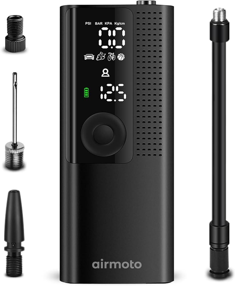Airmoto Tire Inflator Portable Air Compressor/Pump for Car Tires w/Digital Tire Pressure Gauge - ... | Amazon (US)