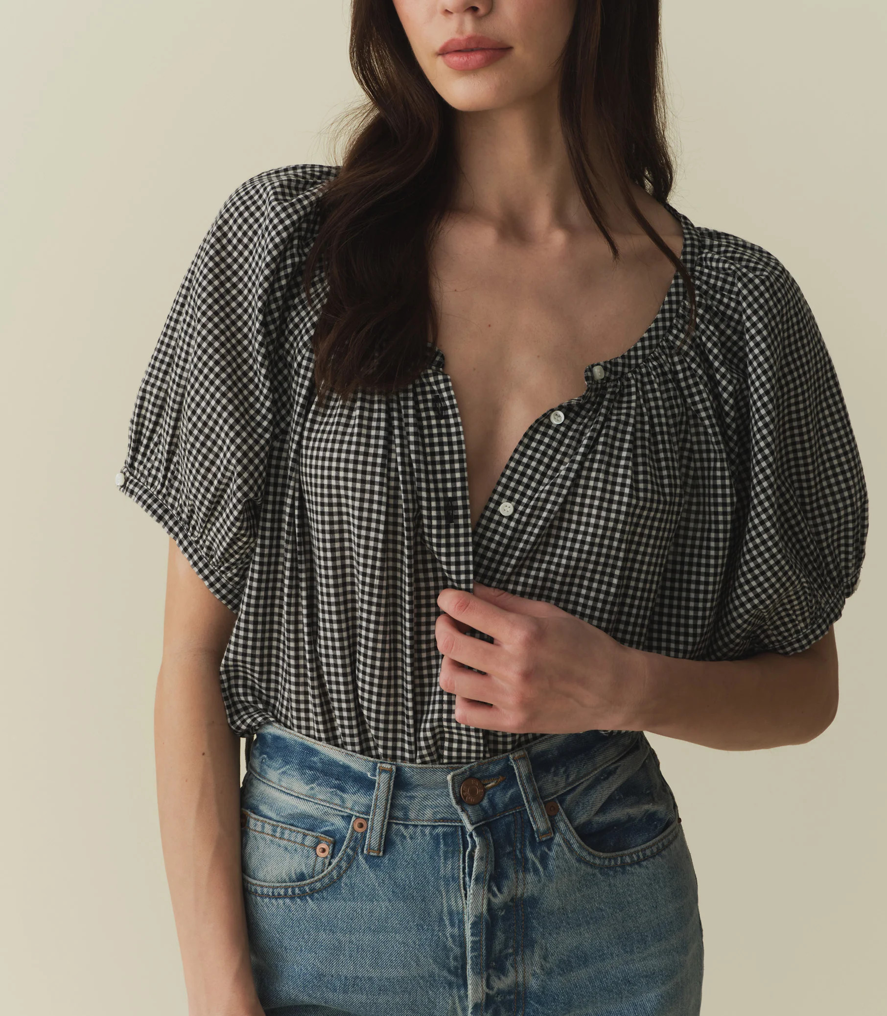 June Top - La Maddalena Gingham | DÔEN | DOEN
