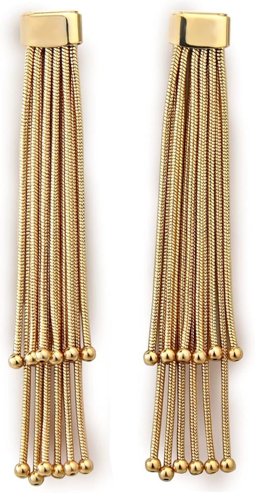 Boho Long Dangling Earrings for women Two Tone Earrings | Amazon (US)