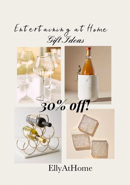 30% off! Beautiful wine accessories from Anthropologie! Perfect for a gift or entertaining at home! Wine glasses, wine cooler, wine rack, coasters. Holiday, Christmas gift ideas, home styling. Free shipping. 

#LTKGiftGuide #LTKCyberWeek #LTKHoliday