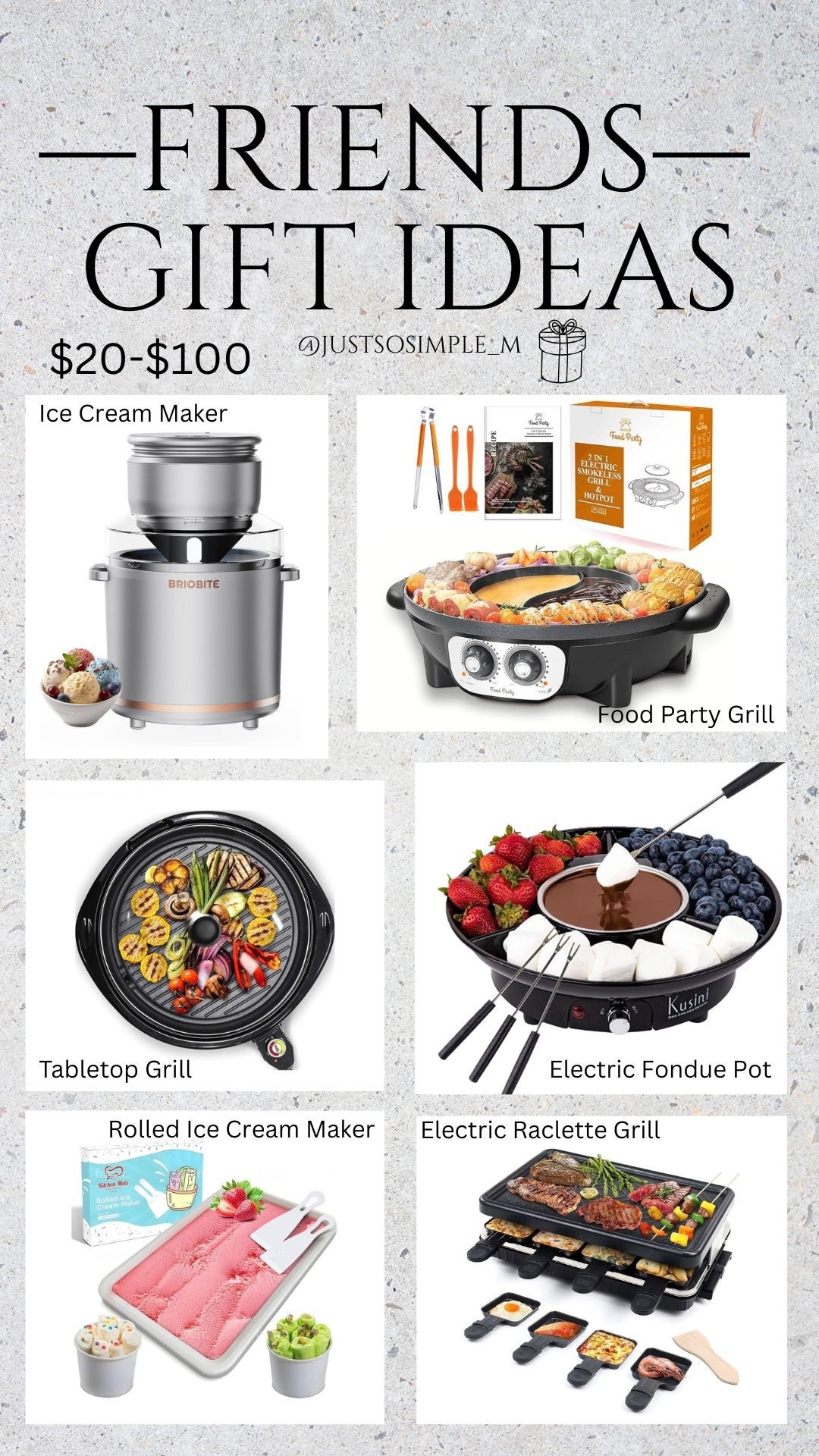 Gift ideas for friends
Something friends can enjoy together!

Last minute gifts, Christmas gifts, gifts for friends, holidays gifts, gifts for the cook, gifts for mother in law, gifts for aunt, useful gifts, amazon gifts

#LTKGiftGuide #LTKHoliday #LTKHome