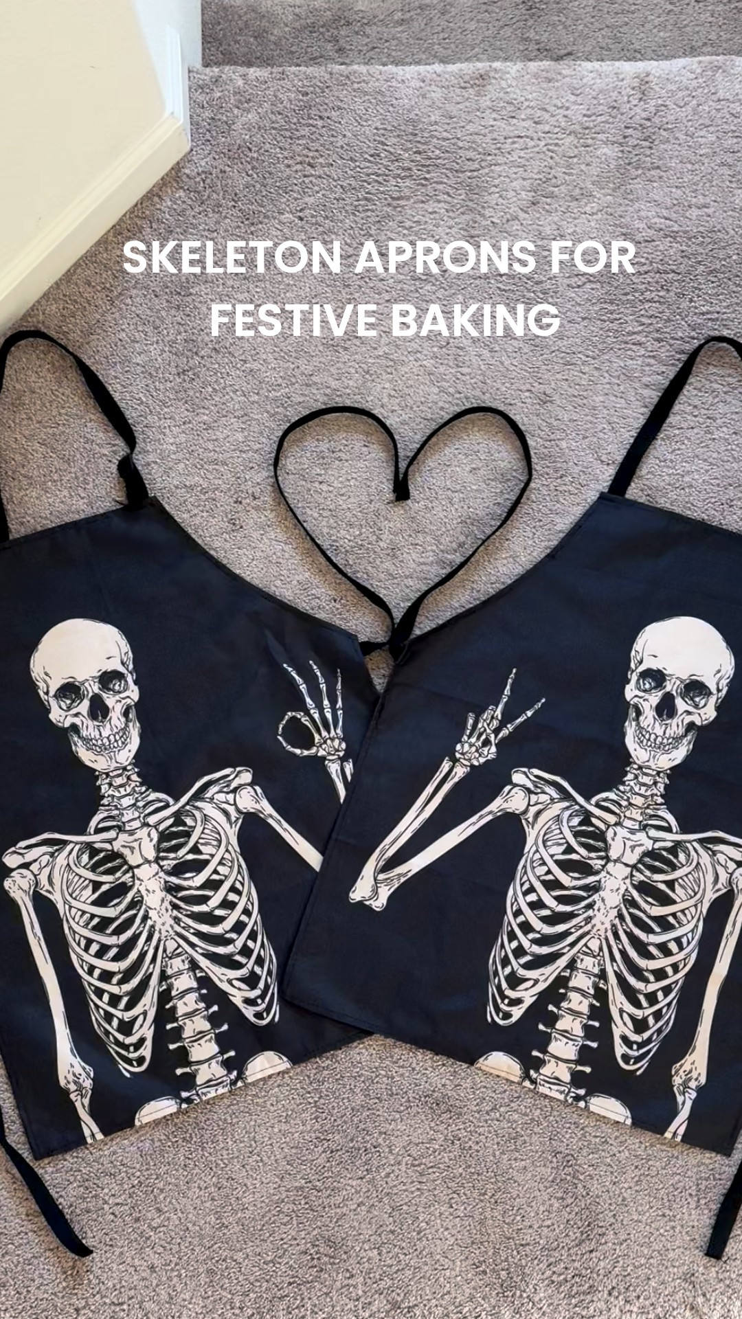 Hosting a Halloween night in? These matching skeleton aprons set the vibe 👻 Perfect for baking, cocktails, or just being extra festive. Linked on my LTK!

#LTKHalloween #LTKHoliday #LTKSeasonal