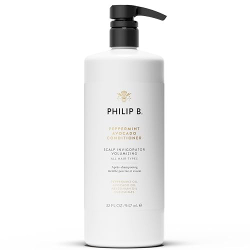 PHILIP B Peppermint Avocado Conditioner, 32 fl. oz. (947 ml) - Adds Volume to Hair While Peppermint Oil and Eucalyptus Invigorates the Scalp With a Tingly Sensation | Amazon (US)