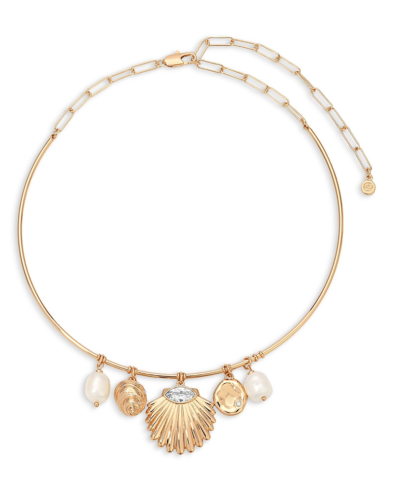 Ettika Endless Shores Cubic Zirconia & Cultured Freshwater Pearl Shell Charm Statement Necklace, 15.7 | Bloomingdale's (US)